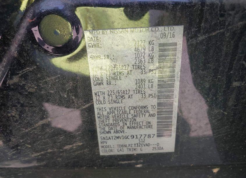 Photo 9 of 2016 Nissan Rogue S (VIN 5N1AT2MV1GC917787)