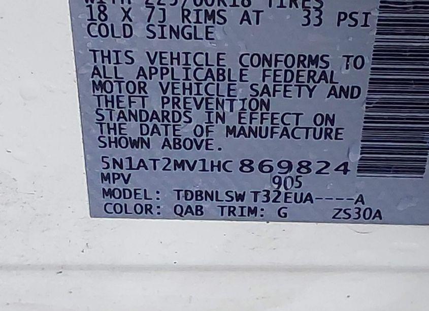 Photo 9 of 2017 Nissan Rogue SL (VIN 5N1AT2MV1HC869824)