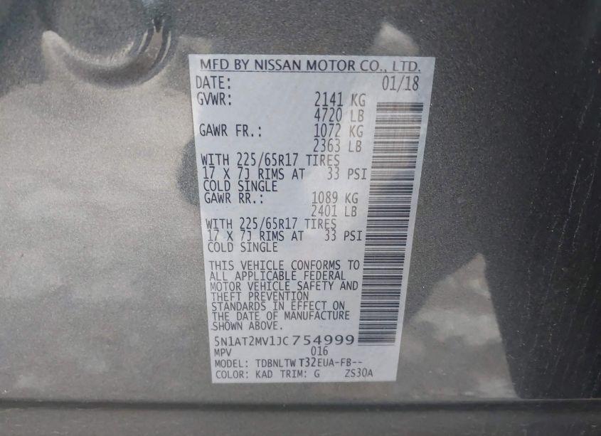 Photo 9 of 2018 Nissan Rogue SV (VIN 5N1AT2MV1JC754999)