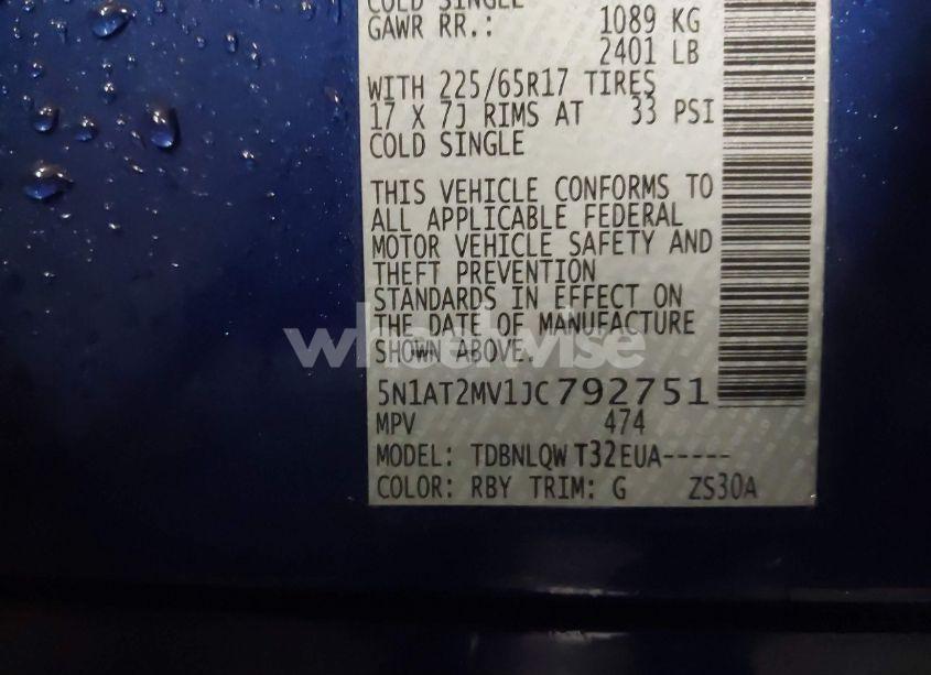 Photo 9 of 2018 Nissan Rogue SV (VIN 5N1AT2MV1JC792751)