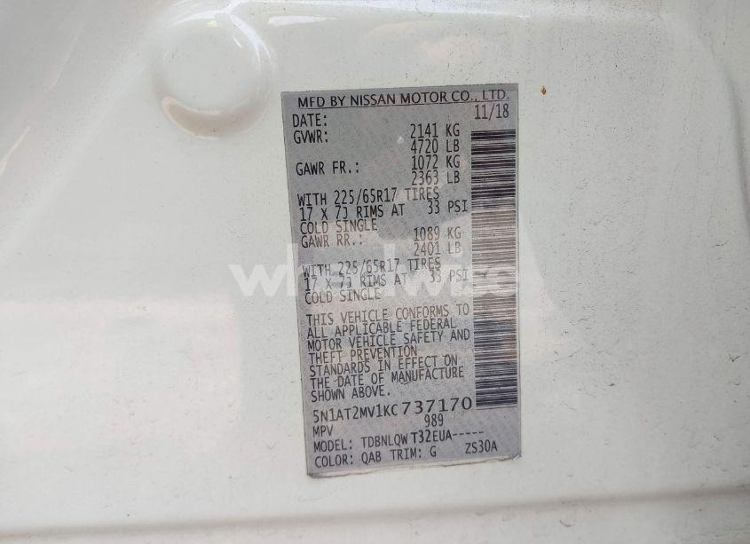 Photo 9 of 2019 Nissan Rogue SV (VIN 5N1AT2MV1KC737170)