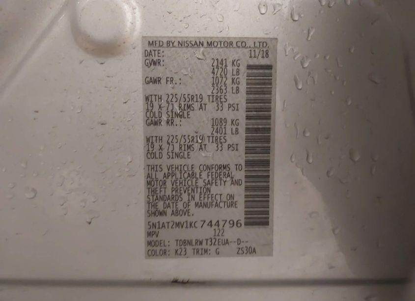 Photo 9 of 2019 Nissan Rogue SL (VIN 5N1AT2MV1KC744796)