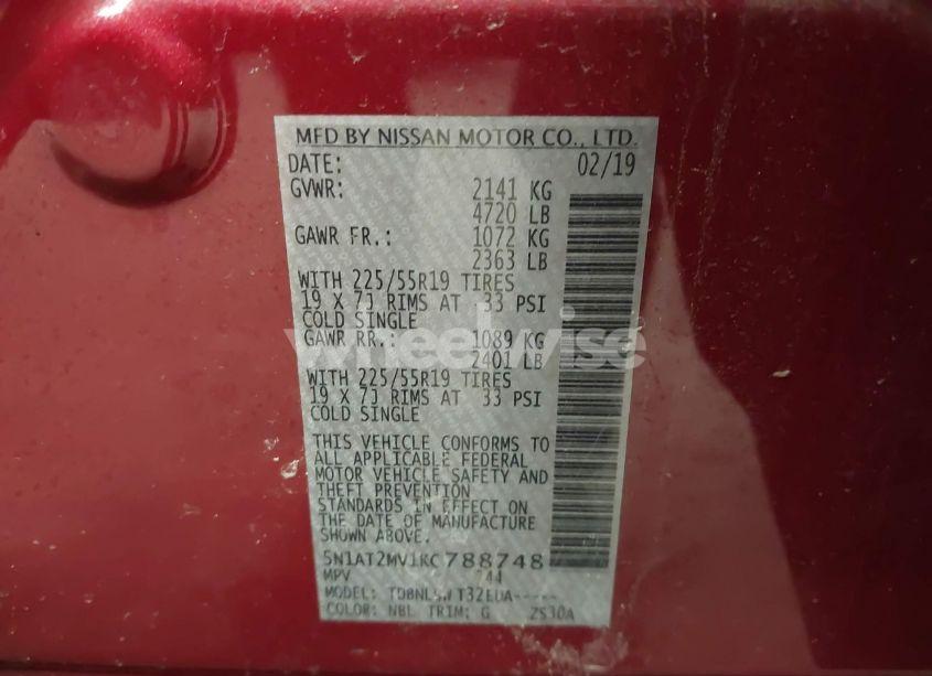 Photo 9 of 2019 Nissan Rogue SL (VIN 5N1AT2MV1KC788748)