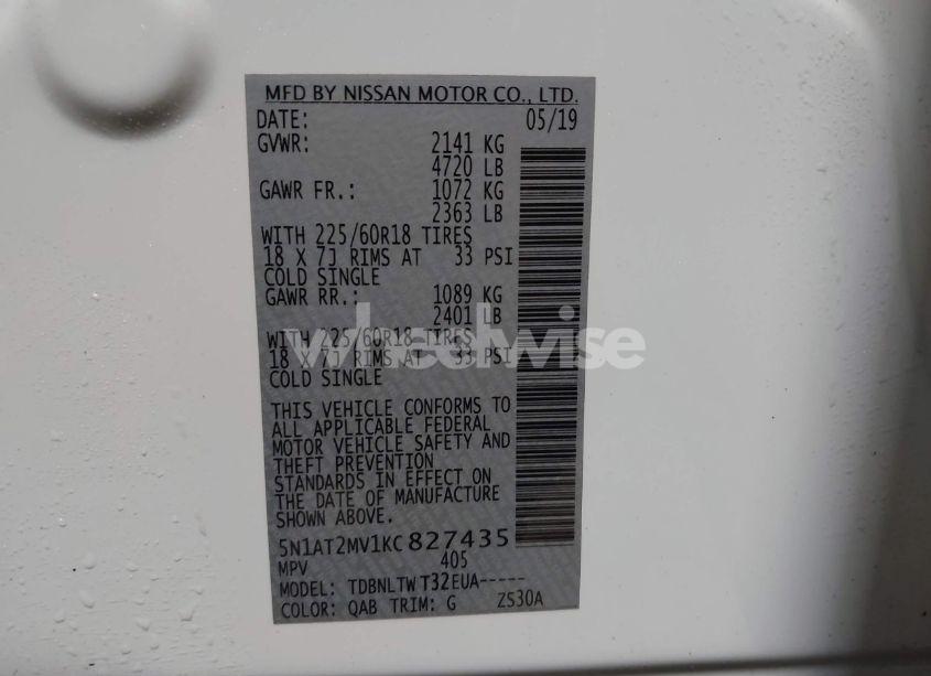 Photo 9 of 2019 Nissan Rogue SV (VIN 5N1AT2MV1KC827435)