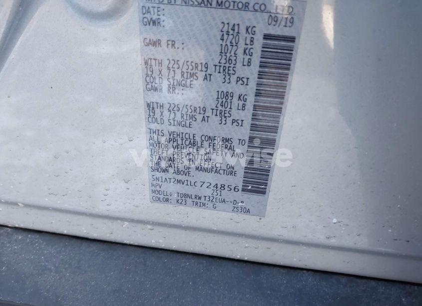 Photo 9 of 2020 Nissan Rogue SL INTELLIGENT AWD (VIN 5N1AT2MV1LC724856)