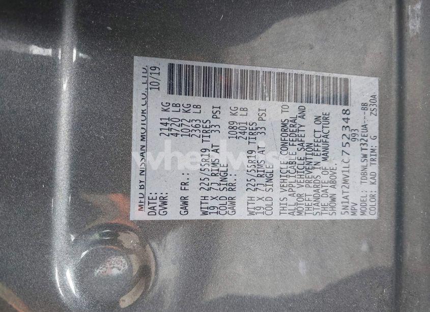 Photo 9 of 2020 Nissan Rogue SL INTELLIGENT AWD (VIN 5N1AT2MV1LC752348)