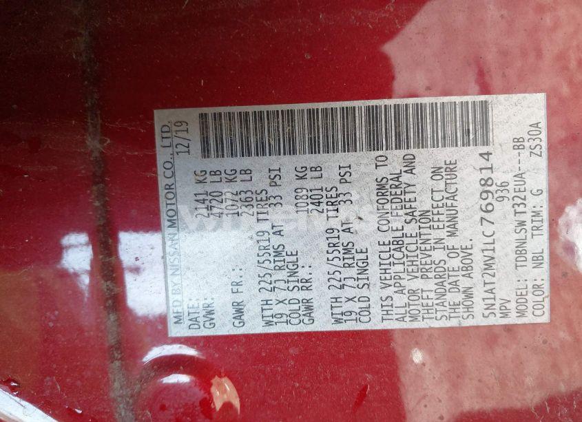 Photo 9 of 2020 Nissan Rogue SL INTELLIGENT AWD (VIN 5N1AT2MV1LC769814)