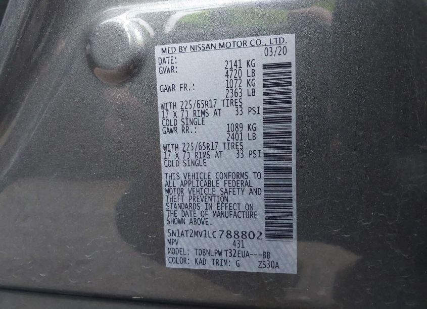 Photo 9 of 2020 Nissan Rogue S INTELLIGENT AWD (VIN 5N1AT2MV1LC788802)