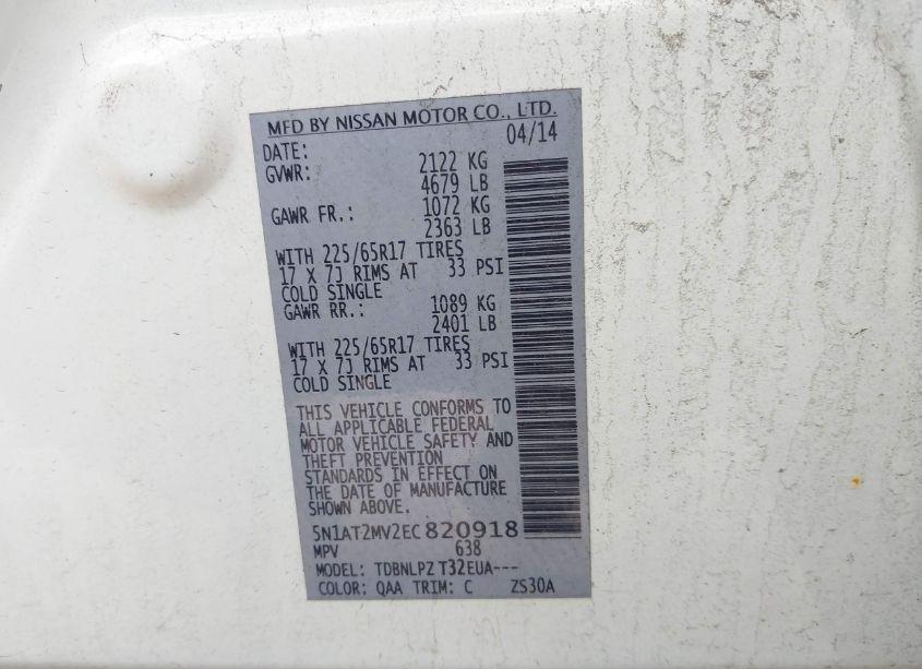 Photo 9 of 2014 Nissan Rogue S (VIN 5N1AT2MV2EC820918)