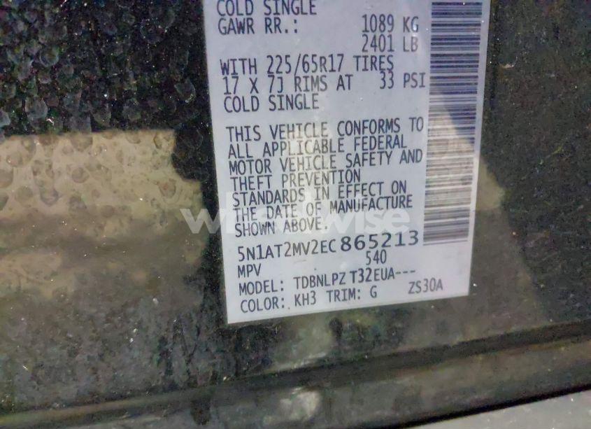 Photo 9 of 2014 Nissan Rogue S (VIN 5N1AT2MV2EC865213)