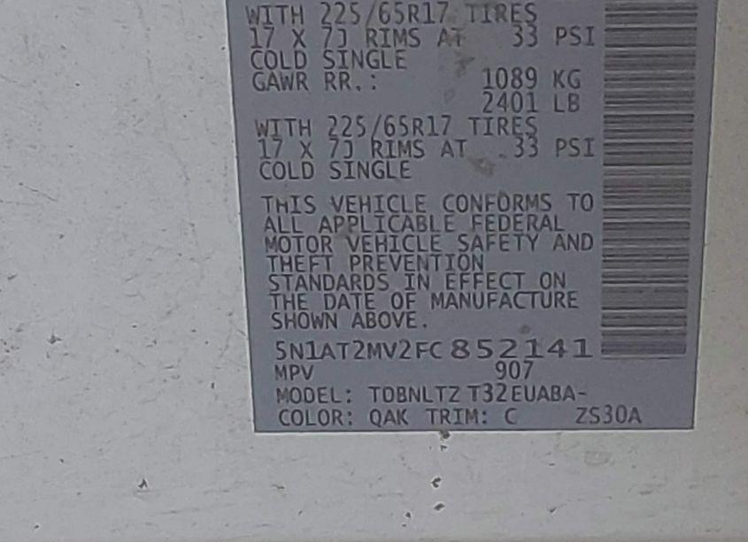 Photo 9 of 2015 Nissan Rogue SV (VIN 5N1AT2MV2FC852141)