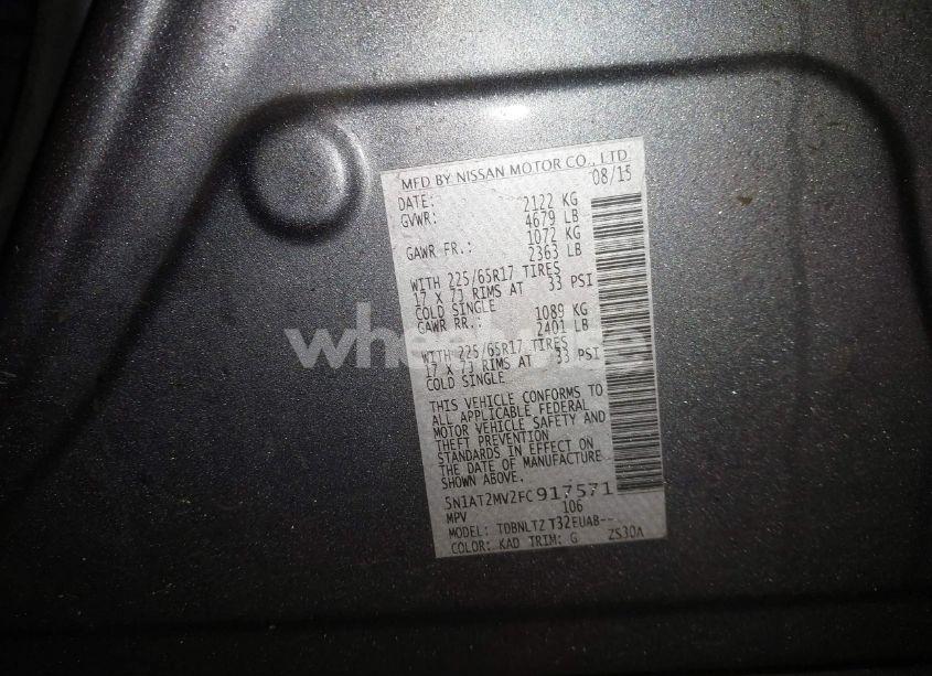 Photo 9 of 2015 Nissan Rogue SV (VIN 5N1AT2MV2FC917571)