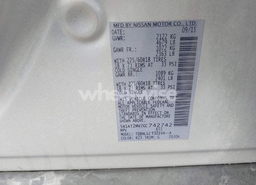 Photo 9 of 2016 Nissan Rogue SL (VIN 5N1AT2MV2GC742742)