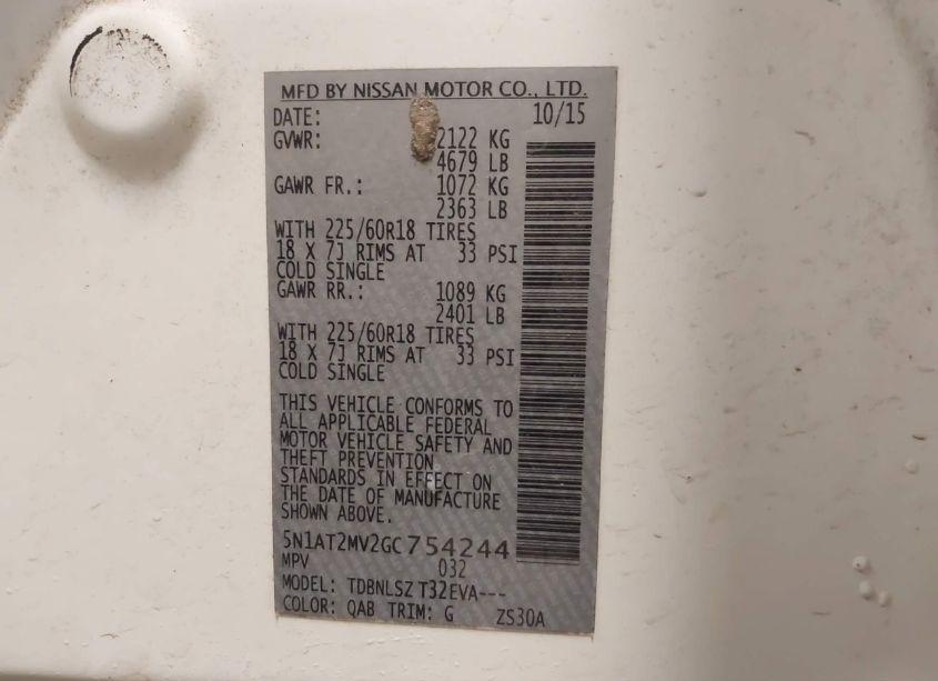 Photo 9 of 2016 Nissan Rogue SL (VIN 5N1AT2MV2GC754244)