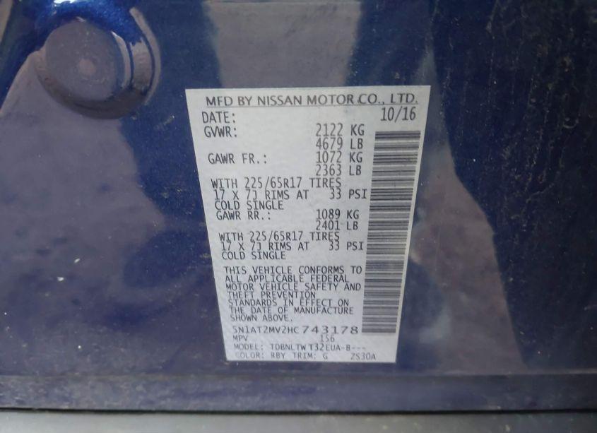 Photo 9 of 2017 Nissan Rogue SV (VIN 5N1AT2MV2HC743178)