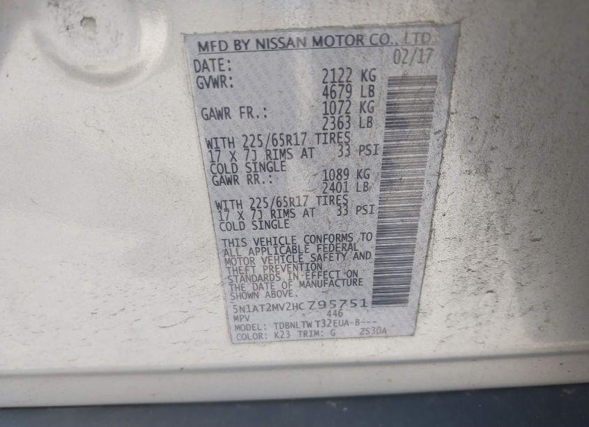 Photo 9 of 2017 Nissan Rogue SV (VIN 5N1AT2MV2HC795751)