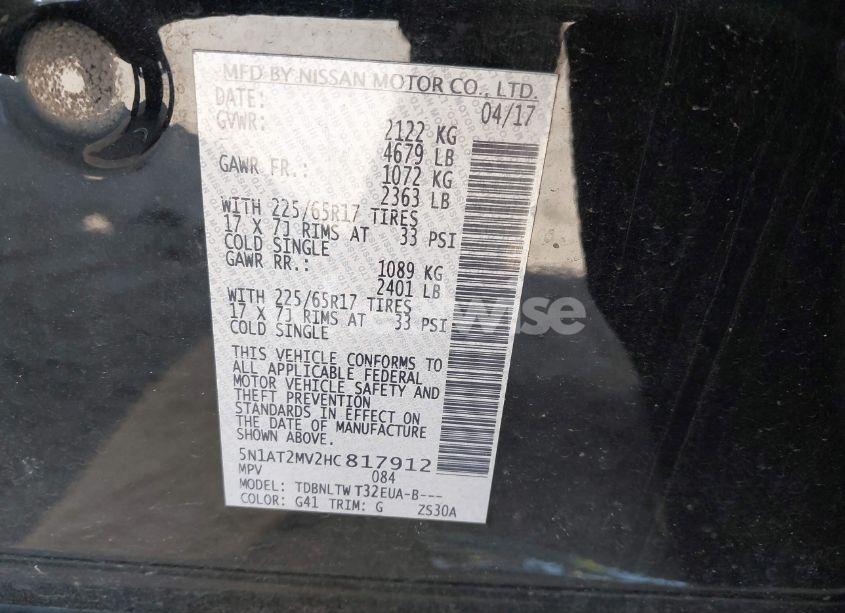 Photo 9 of 2017 Nissan Rogue SV (VIN 5N1AT2MV2HC817912)