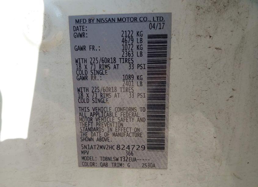 Photo 9 of 2017 Nissan Rogue SL (VIN 5N1AT2MV2HC824729)