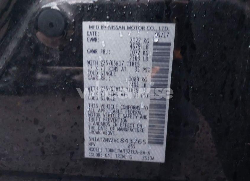 Photo 9 of 2017 Nissan Rogue SV (VIN 5N1AT2MV2HC843765)