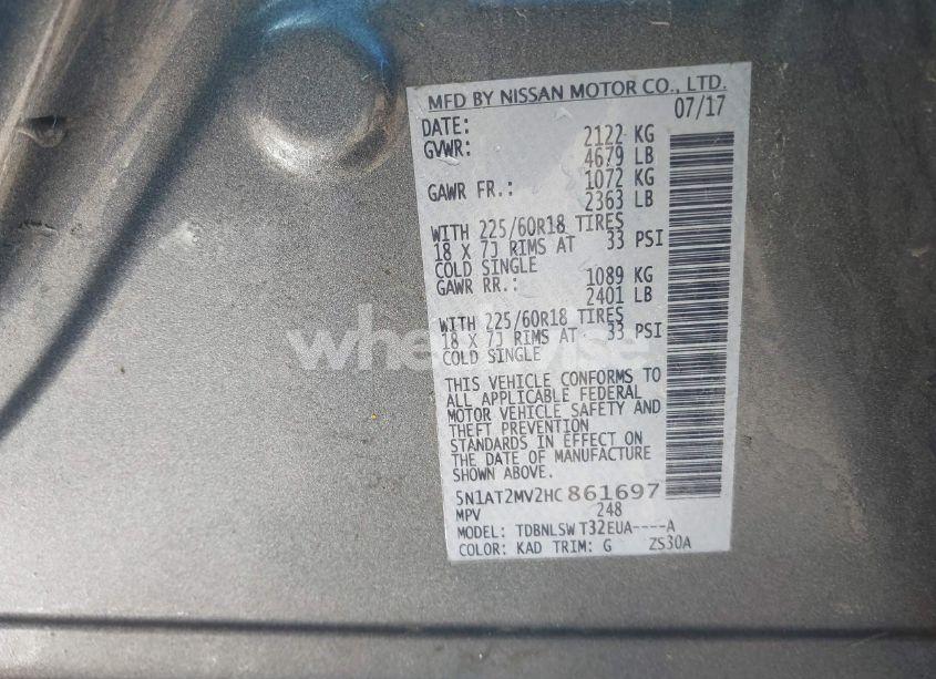 Photo 9 of 2017 Nissan Rogue SL (VIN 5N1AT2MV2HC861697)