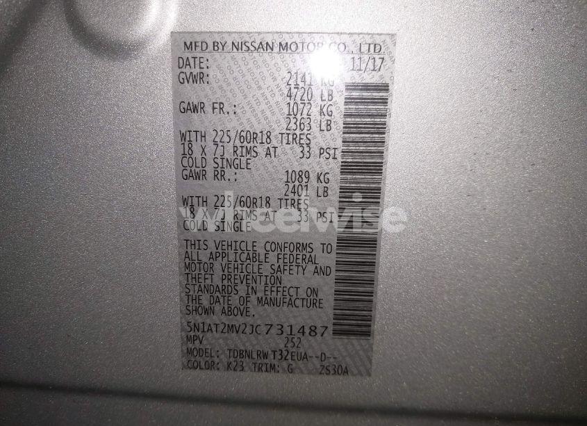 Photo 9 of 2018 Nissan Rogue SL (VIN 5N1AT2MV2JC731487)