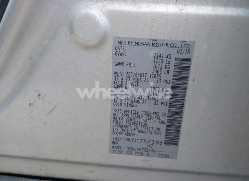 Photo 9 of 2018 Nissan Rogue S (VIN 5N1AT2MV2JC757393)