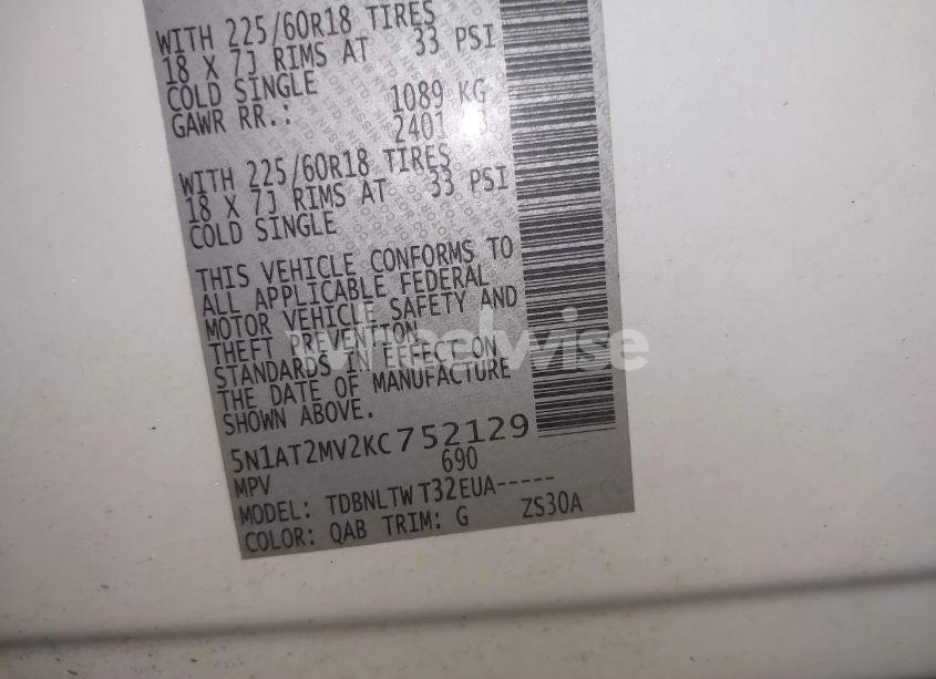 Photo 9 of 2019 Nissan Rogue SV (VIN 5N1AT2MV2KC752129)