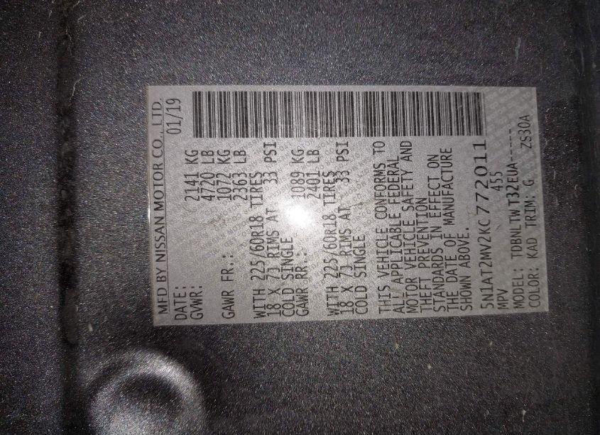 Photo 9 of 2019 Nissan Rogue SV (VIN 5N1AT2MV2KC772011)