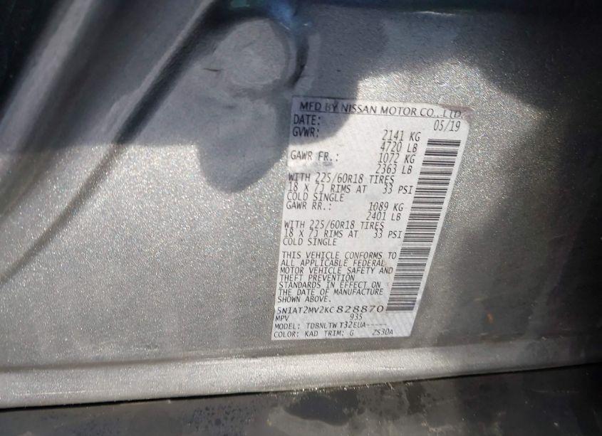 Photo 9 of 2019 Nissan Rogue SV (VIN 5N1AT2MV2KC828870)