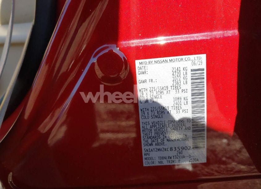 Photo 9 of 2019 Nissan Rogue SL (VIN 5N1AT2MV2KC835902)