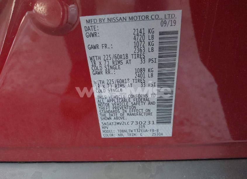 Photo 9 of 2020 Nissan Rogue SV INTELLIGENT AWD (VIN 5N1AT2MV2LC730231)