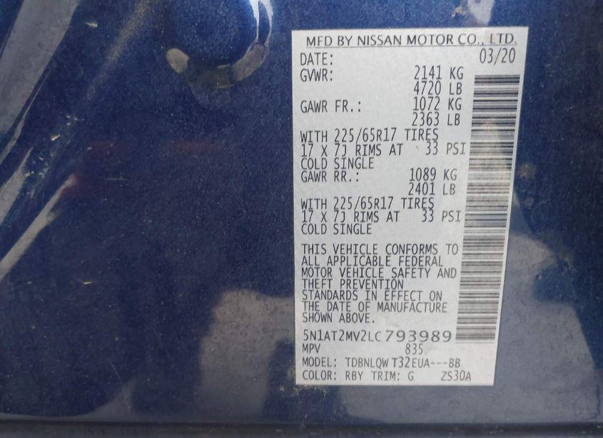 Photo 9 of 2020 Nissan Rogue SV INTELLIGENT AWD (VIN 5N1AT2MV2LC793989)