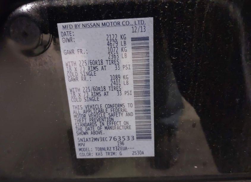 Photo 9 of 2014 Nissan Rogue SL (VIN 5N1AT2MV3EC763533)