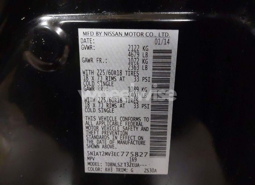 Photo 9 of 2014 Nissan Rogue SL (VIN 5N1AT2MV3EC775827)