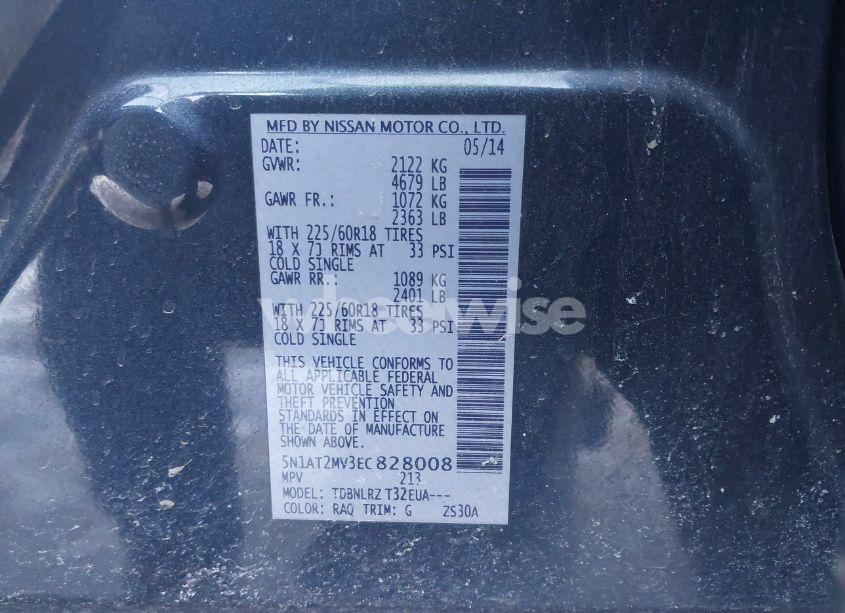 Photo 9 of 2014 Nissan Rogue SL (VIN 5N1AT2MV3EC828008)