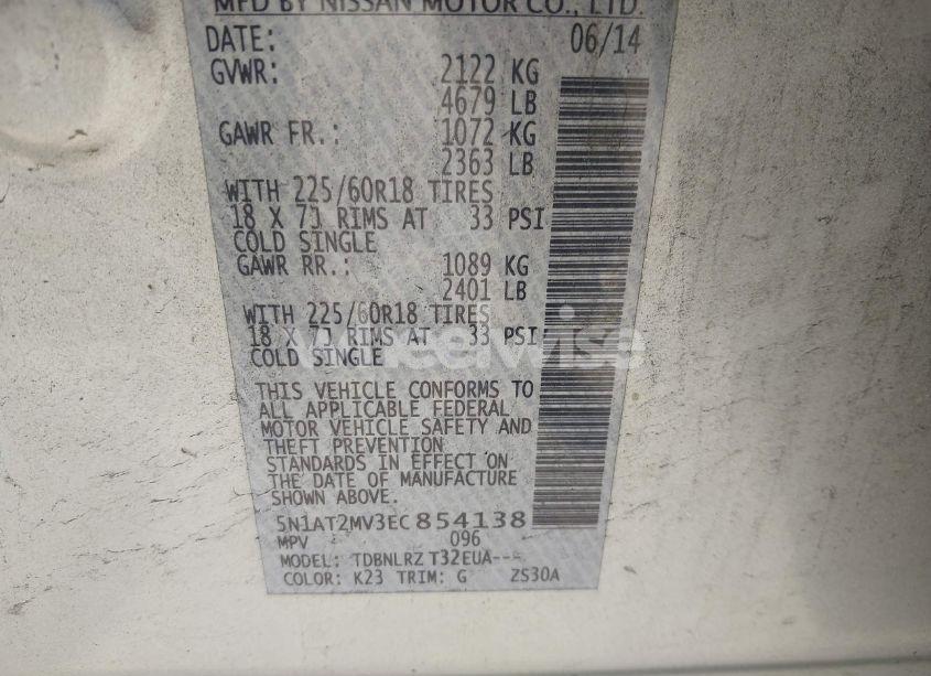 Photo 9 of 2014 Nissan Rogue SL (VIN 5N1AT2MV3EC854138)