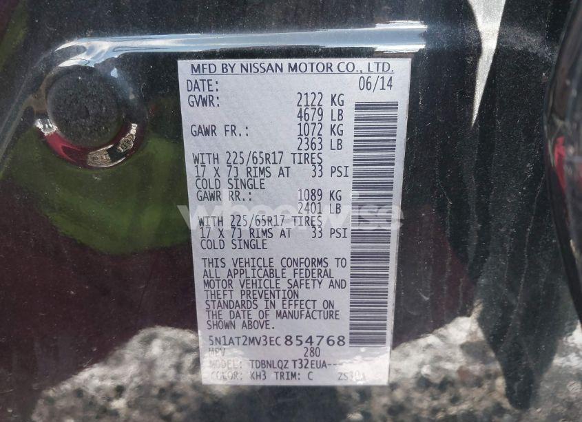 Photo 9 of 2014 Nissan Rogue SV (VIN 5N1AT2MV3EC854768)