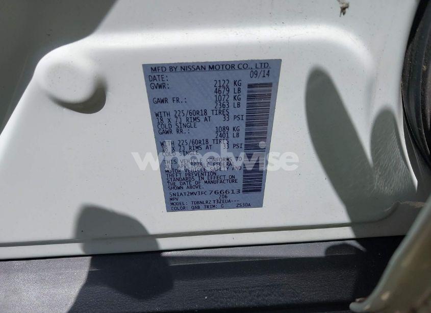 Photo 9 of 2015 Nissan Rogue SL (VIN 5N1AT2MV3FC766613)