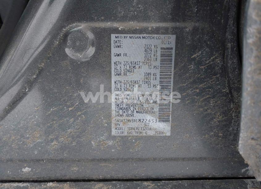 Photo 9 of 2015 Nissan Rogue S/SL/SV (VIN 5N1AT2MV3FC822453)