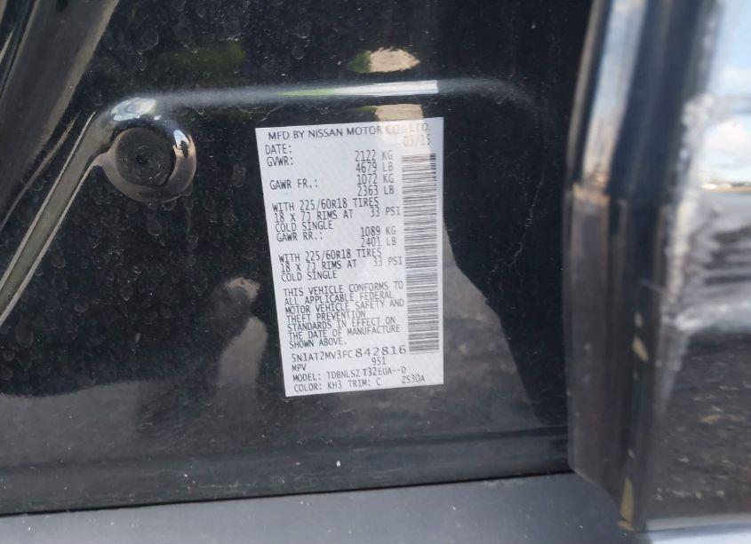 Photo 9 of 2015 Nissan Rogue SL (VIN 5N1AT2MV3FC842816)