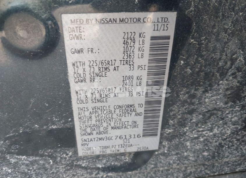 Photo 9 of 2016 Nissan Rogue S/SL/SV (VIN 5N1AT2MV3GC761316)