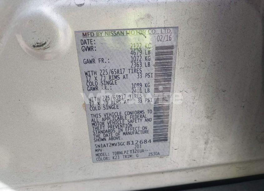 Photo 9 of 2016 Nissan Rogue S/SL/SV (VIN 5N1AT2MV3GC812684)