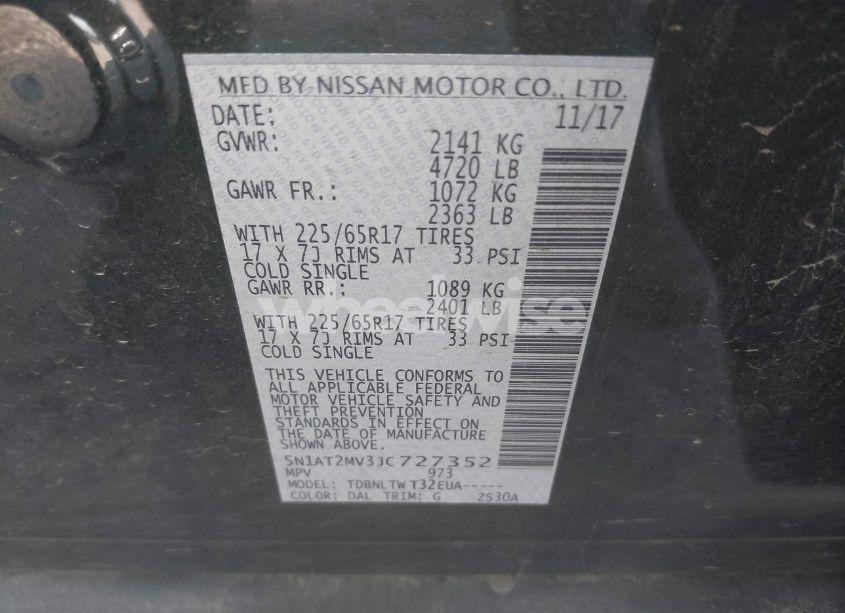 Photo 9 of 2018 Nissan Rogue SV (VIN 5N1AT2MV3JC727352)