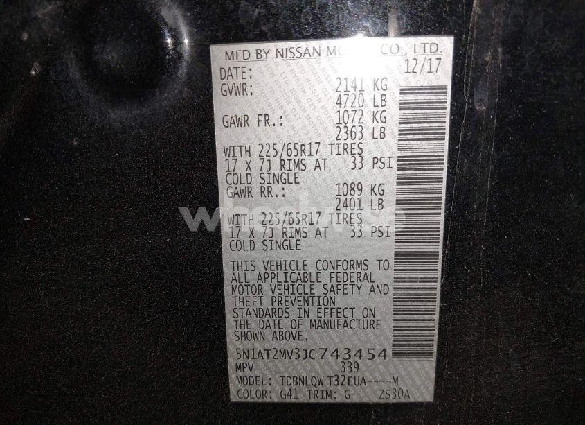 Photo 9 of 2018 Nissan Rogue SV (VIN 5N1AT2MV3JC743454)