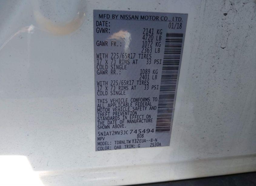 Photo 9 of 2018 Nissan Rogue SV (VIN 5N1AT2MV3JC745494)