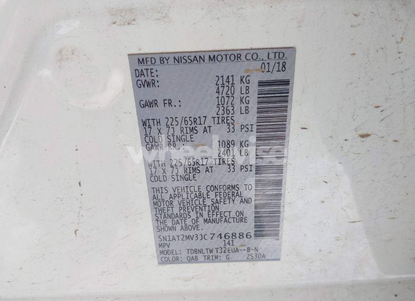 Photo 9 of 2018 Nissan Rogue SV (VIN 5N1AT2MV3JC746886)