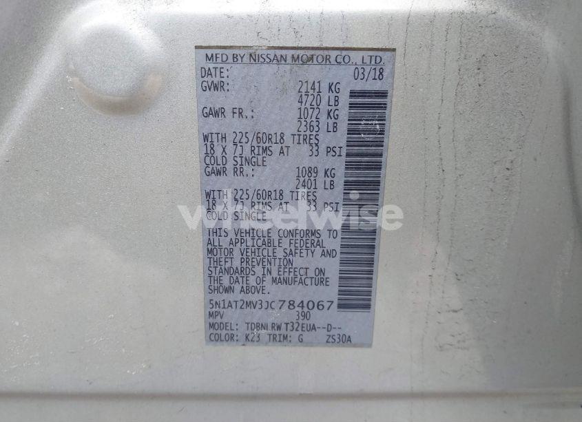 Photo 9 of 2018 Nissan Rogue SL (VIN 5N1AT2MV3JC784067)