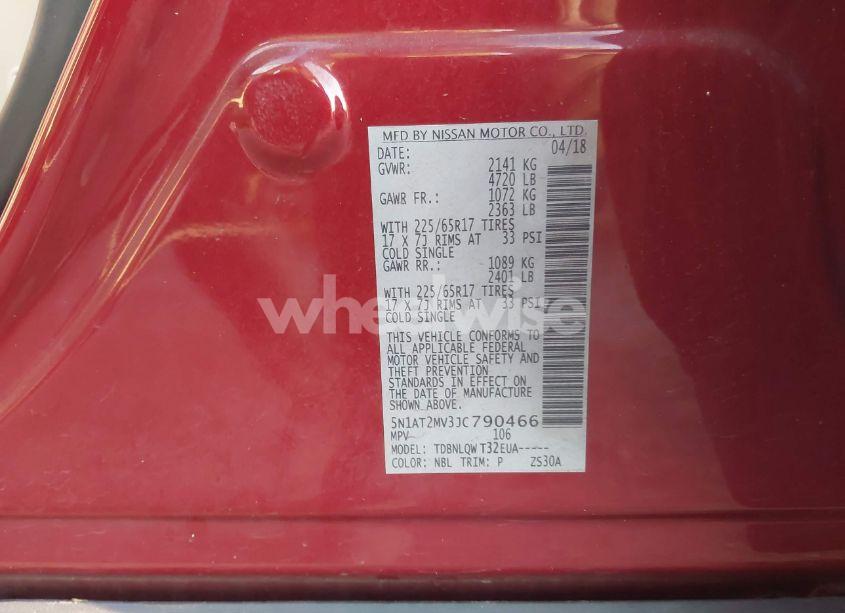 Photo 9 of 2018 Nissan Rogue SV (VIN 5N1AT2MV3JC790466)