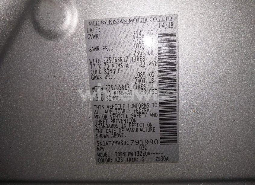 Photo 9 of 2018 Nissan Rogue S (VIN 5N1AT2MV3JC791990)