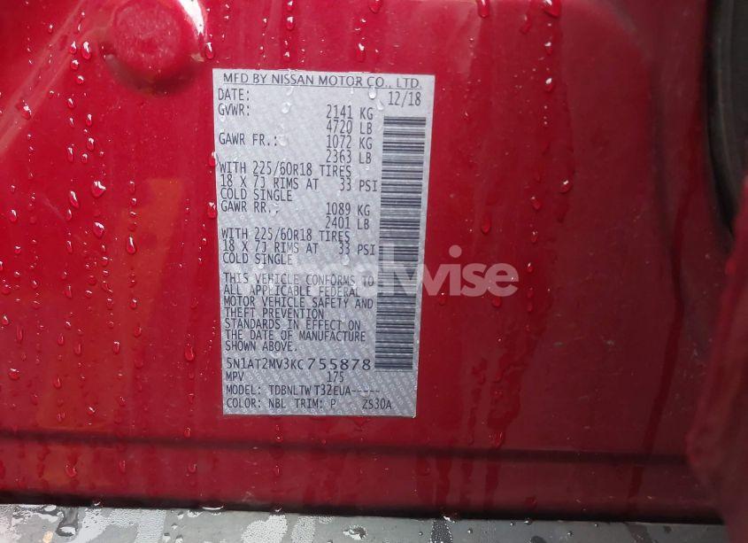 Photo 9 of 2019 Nissan Rogue SV (VIN 5N1AT2MV3KC755878)